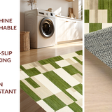 Ultra Soft Area Rug, Non Slip, Stain Resistant, Washable Area Rugs for Living Room, Bedroom, Serene Earthy Geometric Design(Green)