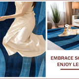 Ultra Soft Area Rug, Non Slip, Stain Resistant, Washable Area Rugs for Living Room, Bedroom, Modern Abstract Non-Slip Living Room Carpet(Blue)