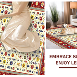 Ultra Soft Area Rug, Non Slip, Stain Resistant, Washable Area Rugs for Living Room, Bedroom, Eclectic Bright Abstract Design(Red)