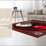 Ultra Soft Area Rug, Non Slip, Stain Resistant, Washable Area Rugs for Living Room, Bedroom, Chinese Ba-gua Living Room Non-Slip Carpet(Red)