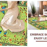 Ultra Soft Area Rug, Non Slip, Stain Resistant, Washable Area Rugs for Living Room, Bedroom, Charming Retro Insect Pattern(Green)