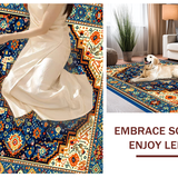 Ultra Soft Area Rug, Non Slip, Stain Resistant, Washable Area Rugs for Living Room, Bedroom, Rustic Vibrant Patterned Tapestry(Blue)