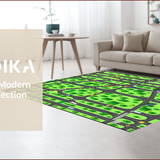 Ultra Soft Area Rug, Non Slip, Stain Resistant, Washable Area Rugs for Living Room, Bedroom, Interactive Multi-Hued Road Layout(Green)