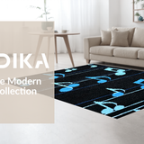 Ultra Soft Area Rug, Non Slip, Stain Resistant, Washable Area Rugs for Living Room, Bedroom, Eclectic Artistic Note Arrangement(Black)