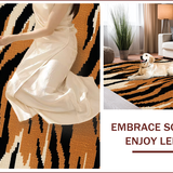 Ultra Soft Area Rug, Non Slip, Stain Resistant, Washable Area Rugs for Living Room, Bedroom, Non-Slip Tiger Skin Playroom Area Carpet(Brown)