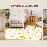 Ultra Soft Area Rug, Non Slip, Stain Resistant, Washable Area Rugs for Living Room, Bedroom, Lighthearted Soft Textured Art(Yellow)