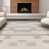 Ultra Soft Area Rug, Non Slip, Stain Resistant, Washable Area Rugs for Living Room, Bedroom, Rustic Earthy Geometric Aesthetics(Beige)