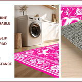 Ultra Soft Area Rug, Non Slip, Stain Resistant, Washable Area Rugs for Living Room, Bedroom, Vibrant Pink Western Themed Washable Bath Mat(Pink)