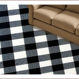 Ultra Soft Area Rug, Non Slip, Stain Resistant, Washable Area Rugs for Living Room, Bedroom, Modern Vintage Shaggy Bedroom Carpet(Black)