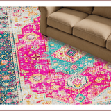 Ultra Soft Area Rug, Non Slip, Stain Resistant, Washable Area Rugs for Living Room, Bedroom, Boho Chic Pink Living Room Non-Shedding Rug(Pink)