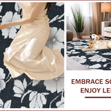 Ultra Soft Area Rug, Non Slip, Stain Resistant, Washable Area Rugs for Living Room, Bedroom, Farmhouse Grey Patio Rug for Pool Decks(Black)