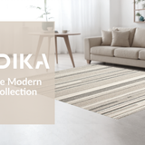 Ultra Soft Area Rug, Non Slip, Stain Resistant, Washable Area Rugs for Living Room, Bedroom, Sophisticated Minimalist Striped Palette(Gray)