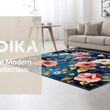 Ultra Soft Area Rug, Non Slip, Stain Resistant, Washable Area Rugs for Living Room, Bedroom, Bright Whimsical Abstract Composition(Blue)