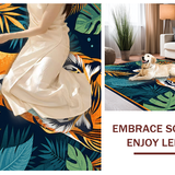 Ultra Soft Area Rug, Non Slip, Stain Resistant, Washable Area Rugs for Living Room, Bedroom, Bold Jungle-Inspired Artistry(Orange)