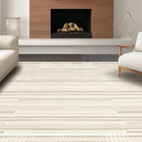 Ultra Soft Area Rug, Non Slip, Stain Resistant, Washable Area Rugs for Living Room, Bedroom, Chic Neutral Minimalist Pattern(Beige)
