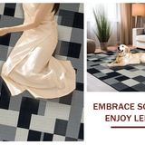 Ultra Soft Area Rug, Non Slip, Stain Resistant, Washable Area Rugs for Living Room, Bedroom, Playful Black and White Pattern(Gray)