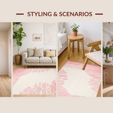 Ultra Soft Area Rug, Non Slip, Stain Resistant, Washable Area Rugs for Living Room, Bedroom, Artistic Seashell Print Bath Mat(Pink)