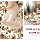Ultra Soft Area Rug, Non Slip, Stain Resistant, Washable Area Rugs for Living Room, Bedroom, Washable Light Brown Bedroom Floral Area Rug(Beige)