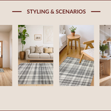 Ultra Soft Area Rug, Non Slip, Stain Resistant, Washable Area Rugs for Living Room, Bedroom, Stylish Subtle Geometric Layers(Gray)