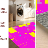 Ultra Soft Area Rug, Non Slip, Stain Resistant, Washable Area Rugs for Living Room, Bedroom, Whimsical Geometric Accent Style(Pink)