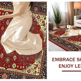 Ultra Soft Area Rug, Non Slip, Stain Resistant, Washable Area Rugs for Living Room, Bedroom, Rustic Red and Gold Patterns(Red)