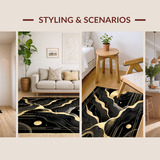 Elegant Black Gold Geometric Waves(Black)