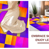 Ultra Soft Area Rug, Non Slip, Stain Resistant, Washable Area Rugs for Living Room, Bedroom, Eye-catching Lively Tiled Arrangement(Purple)