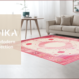 Ultra Soft Area Rug, Non Slip, Stain Resistant, Washable Area Rugs for Living Room, Bedroom, Artful Moonlit Minimalist Aesthetic(White)