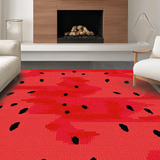 Ultra Soft Area Rug, Non Slip, Stain Resistant, Washable Area Rugs for Living Room, Bedroom, Bright Red Fun Artful Touch(Red)