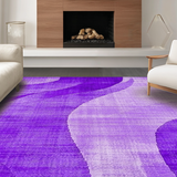 Ultra Soft Area Rug, Non Slip, Stain Resistant, Washable Area Rugs for Living Room, Bedroom, Chic Artistic Abstract Waves(Purple)