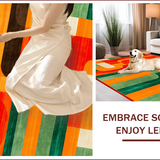 Ultra Soft Area Rug, Non Slip, Stain Resistant, Washable Area Rugs for Living Room, Bedroom, Dynamic Earth Tone Geometric Visual(Orange)
