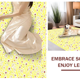Ultra Soft Area Rug, Non Slip, Stain Resistant, Washable Area Rugs for Living Room, Bedroom, Charming Daisy Floral Aesthetic(Yellow)
