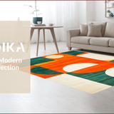 Ultra Soft Area Rug, Non Slip, Stain Resistant, Washable Area Rugs for Living Room, Bedroom, Luxurious Tiled Patterned Aesthetic(Orange)