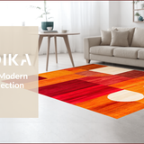 Ultra Soft Area Rug, Non Slip, Stain Resistant, Washable Area Rugs for Living Room, Bedroom, Warm Toned Artful Patterned Delight(Red)