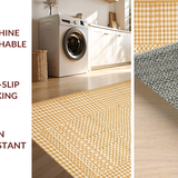 Ultra Soft Area Rug, Non Slip, Stain Resistant, Washable Area Rugs for Living Room, Bedroom, Refined Abstract Linear Arrangement(Beige)