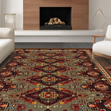 Ultra Soft Area Rug, Non Slip, Stain Resistant, Washable Area Rugs for Living Room, Bedroom, Stylish Cozy Multi-Hued Arrangement(Red)