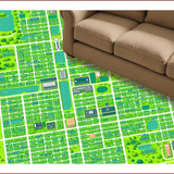 Ultra Soft Area Rug, Non Slip, Stain Resistant, Washable Area Rugs for Living Room, Bedroom, Vibrant Town Design Kids Car Play Mat(Green)