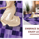 Ultra Soft Area Rug, Non Slip, Stain Resistant, Washable Area Rugs for Living Room, Bedroom, Bold Graphic White and Purple Design(Purple)