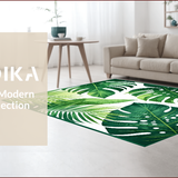 Ultra Soft Area Rug, Non Slip, Stain Resistant, Washable Area Rugs for Living Room, Bedroom, Vibrant Green Botanical Fusion(Green)