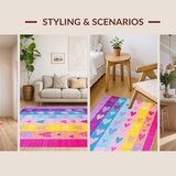 Ultra Soft Area Rug, Non Slip, Stain Resistant, Washable Area Rugs for Living Room, Bedroom, Lively Color Burst Theme(Purple)