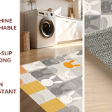 Ultra Soft Area Rug, Non Slip, Stain Resistant, Washable Area Rugs for Living Room, Bedroom, Lively Festive Bunny Pattern(Gray)