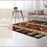 Ultra Soft Area Rug, Non Slip, Stain Resistant, Washable Area Rugs for Living Room, Bedroom, Native American Pattern Bedroom Stain-Resistant Carpet(Brown)