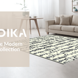 Ultra Soft Area Rug, Non Slip, Stain Resistant, Washable Area Rugs for Living Room, Bedroom, Dynamic Note-Centric Visual Experience(Black)
