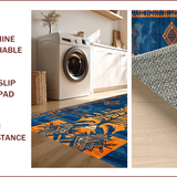 Ultra Soft Area Rug, Non Slip, Stain Resistant, Washable Area Rugs for Living Room, Bedroom, Artful Minimalist Tiger Design(Blue)