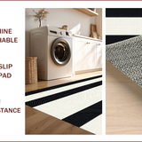 Ultra Soft Area Rug, Non Slip, Stain Resistant, Washable Area Rugs for Living Room, Bedroom, Neutral Aesthetic Bedroom Pet-Friendly Carpet(Black)