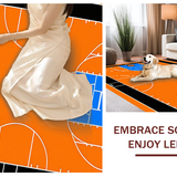 Ultra Soft Area Rug, Non Slip, Stain Resistant, Washable Area Rugs for Living Room, Bedroom, Eye-Catching Basketball Graphics Display(Orange)