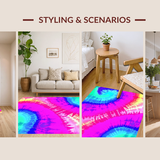 Ultra Soft Area Rug, Non Slip, Stain Resistant, Washable Area Rugs for Living Room, Bedroom, Energetic Gradient Cozy Style(Pink)