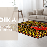 Artistic Yellow and Brown Trellis Motif(Black)