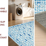 Ultra Soft Area Rug, Non Slip, Stain Resistant, Washable Area Rugs for Living Room, Bedroom, Preppy Bow Area Rug: Chic Blue Bowknot Design(Blue)