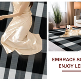Ultra Soft Area Rug, Non Slip, Stain Resistant, Washable Area Rugs for Living Room, Bedroom, Timeless Black and White Checkerboard(Black)